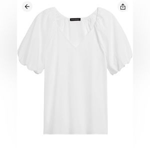 Poplin puff sleeve shirt